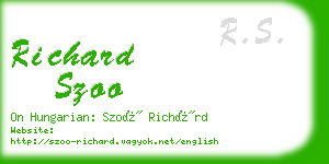 richard szoo business card